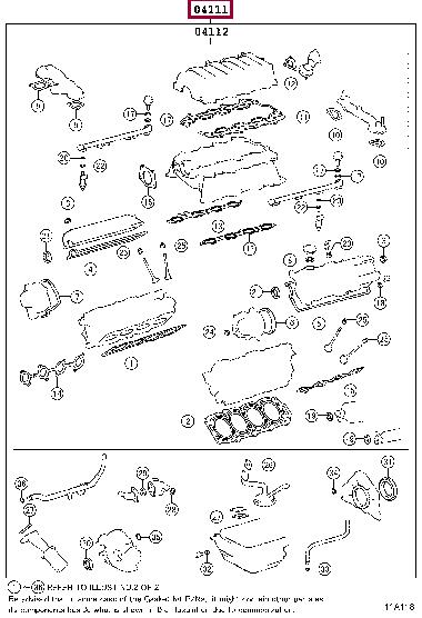 Toyota 04111-50111 Full Gasket Set, engine 0411150111