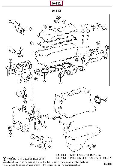 0411175151 Toyota Full Gasket Set, engine