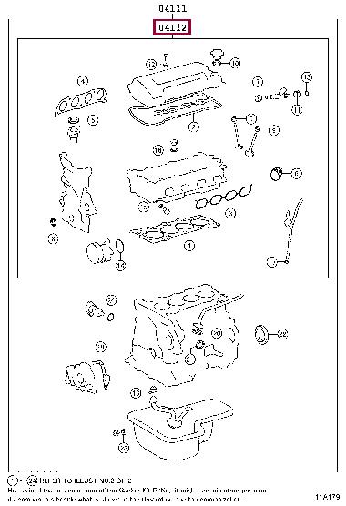 Top gasket Toyota Allion: 041120D210 Toyota Gasket Set, cylinder head