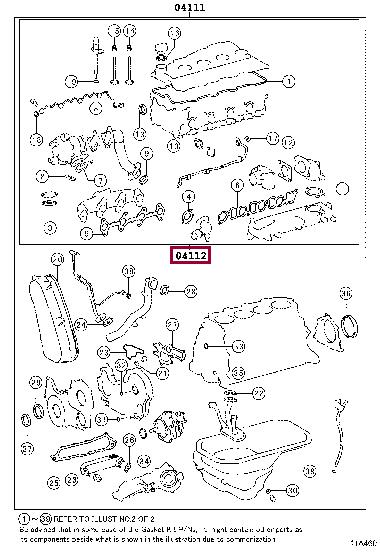 Toyota 04112-0L091 Gasket Set, cylinder head 041120L091