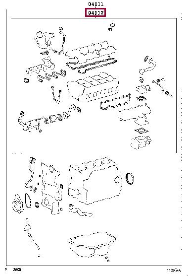 Cylinder head seal Toyota Verso: 041120R130 Toyota Gasket Set, cylinder head