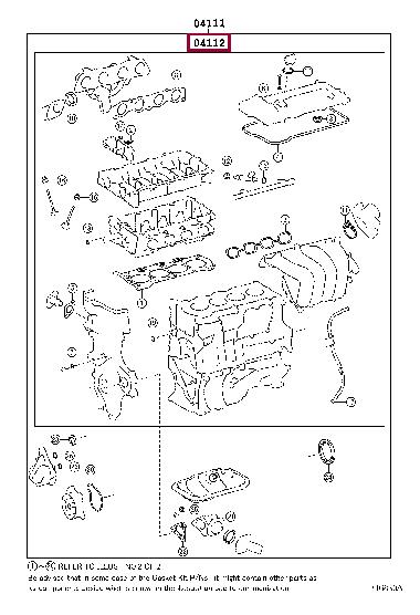 Toyota 041120T032 Gasket Set, cylinder head 041120T032 041120T032 Toyota Gasket Set, cylinder head