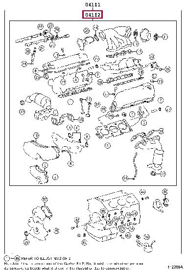 Top gasket Lexus RX: 0411220540 Toyota Gasket Set, cylinder head