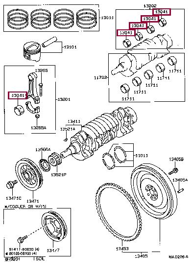 130411103002 Toyota Connecting rod bearing