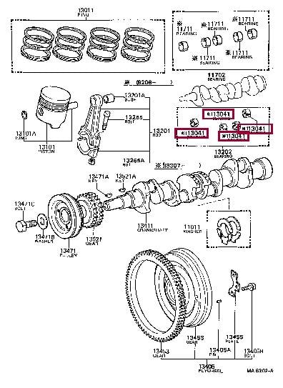 130411304005 Toyota Connecting rod bearing