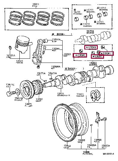 130411304006 Toyota Connecting rod bearing