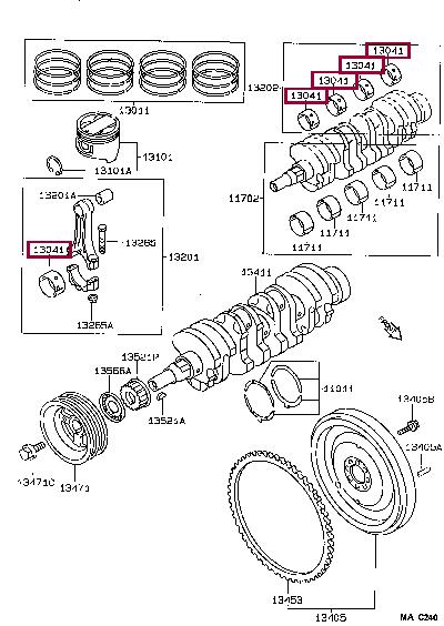 130411607103 Toyota Connecting rod bearing