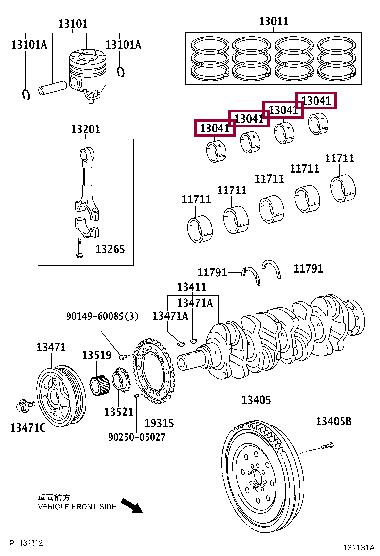 130412602005 Toyota Connecting rod bearing
