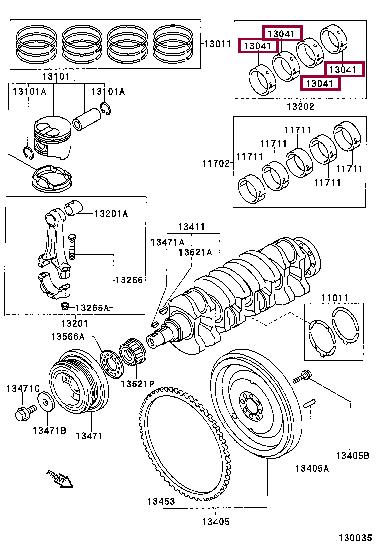 130412701001 Toyota Connecting rod bearing