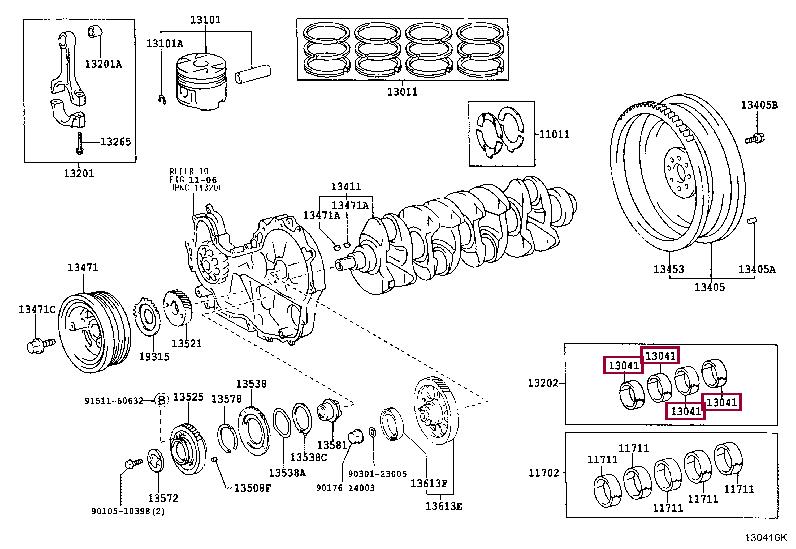 130413002005 Toyota Connecting rod bearing