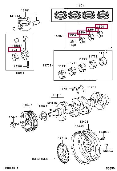 130413304003 Toyota Connecting rod bearing