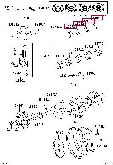 130413304103 Toyota Connecting rod bearing