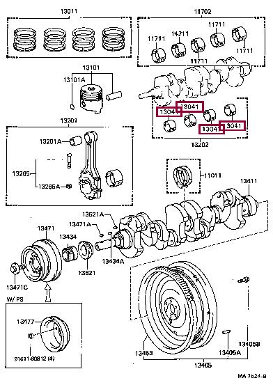 1304135030A0 Toyota Connecting rod bearing