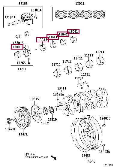 130413701001 Toyota Connecting rod bearing