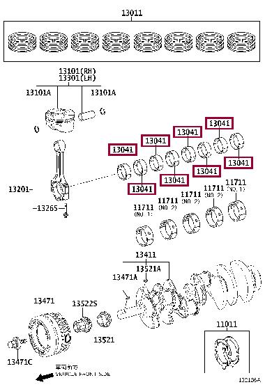 130413810004 Toyota Connecting rod bearing