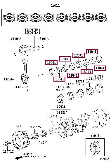 130413810006 Toyota Connecting rod bearing