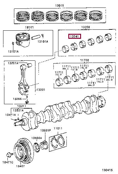 130414602002 Toyota Connecting rod bearing