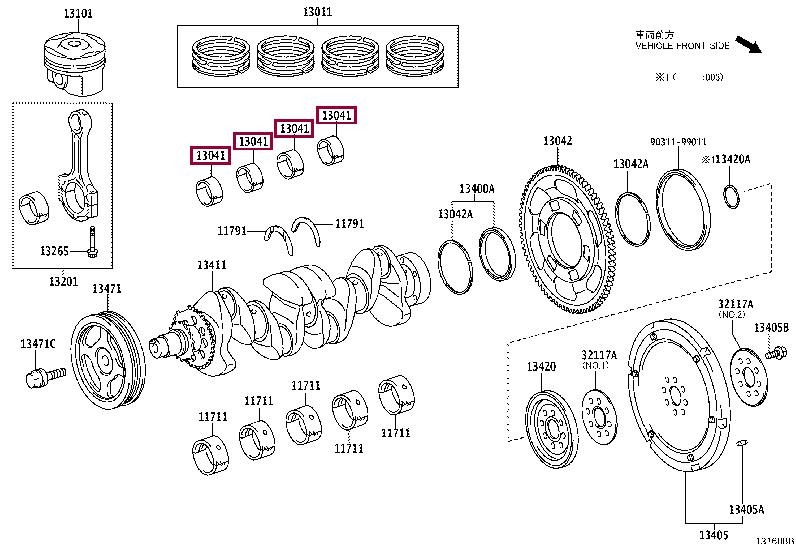 130414701002 Toyota BEARING,CONNROD