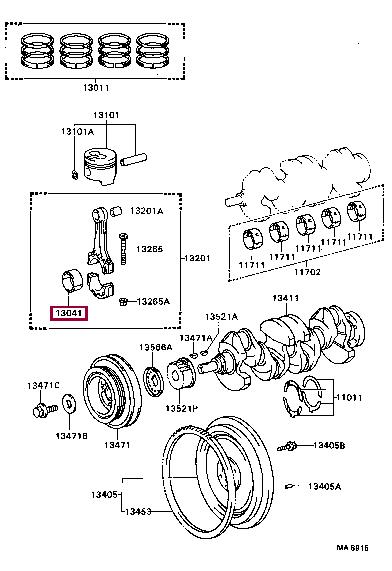 130415502002 Toyota Connecting rod bearing