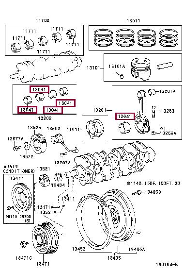 130415804001 Toyota Connecting rod bearing