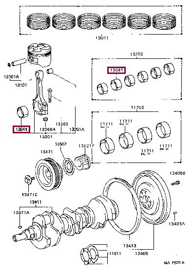 130416202003 Toyota Connecting rod bearing