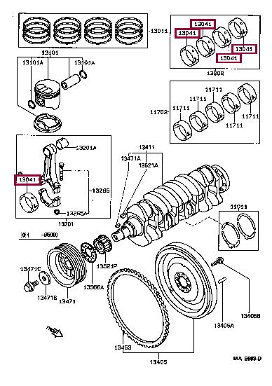 130416407105 Toyota Connecting rod bearing