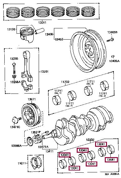 130416502003 Toyota Connecting rod bearing