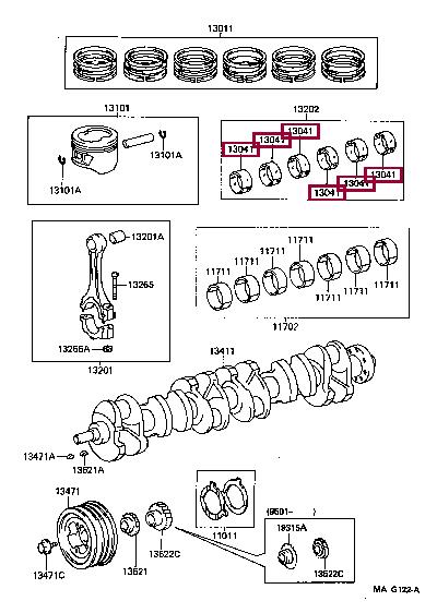 130416603103 Toyota Connecting rod bearing