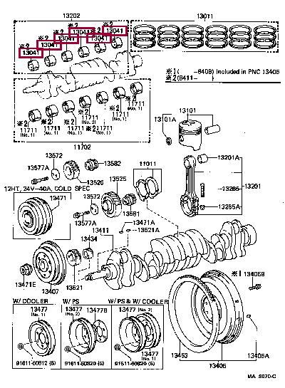 130416804002 Toyota Connecting rod bearing