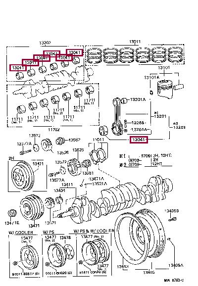 130416805001 Toyota Connecting rod bearing