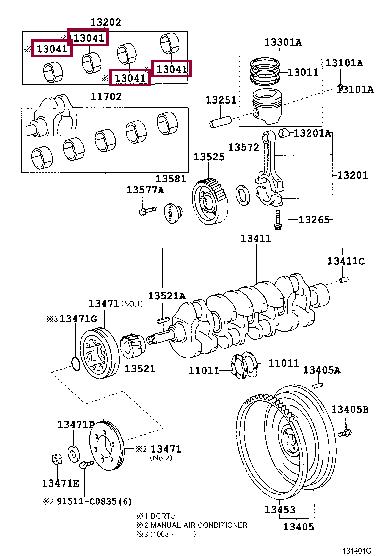 1304178070 Toyota Connecting rod bearing