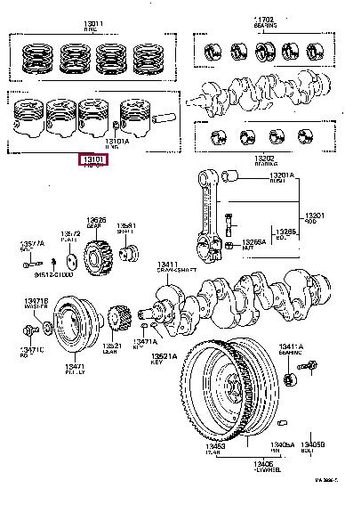 1308156012 Toyota Piston set