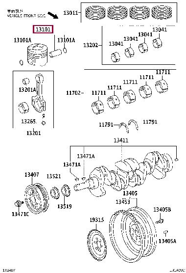 131010N071B0 Toyota Piston set