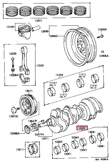 Engine bearing Toyota Hilux: 1320465020 Toyota Connecting rod bearing