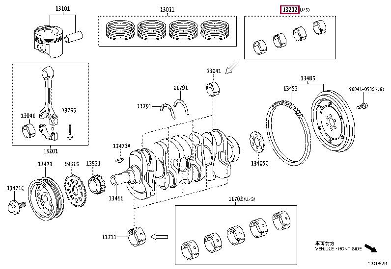 13204B1021 Toyota Connecting rod bearing