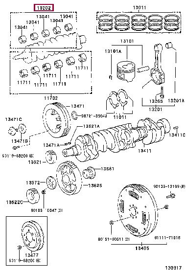 1320518041 Toyota Connecting rod bearing