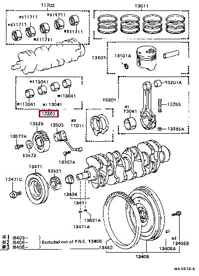 1320558010 Toyota Connecting rod bearing
