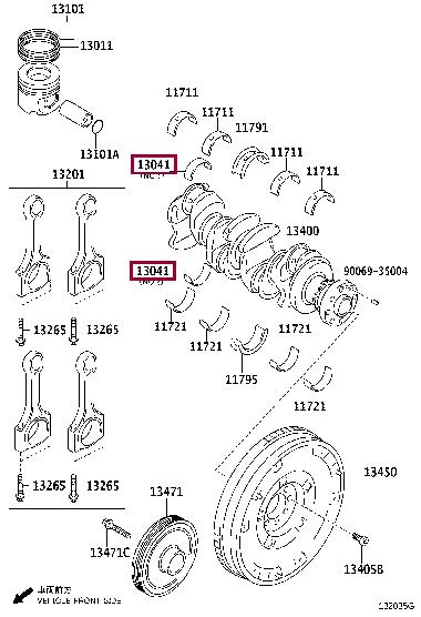 Toyota 13281WA010 Connecting rod bearing 13281WA010