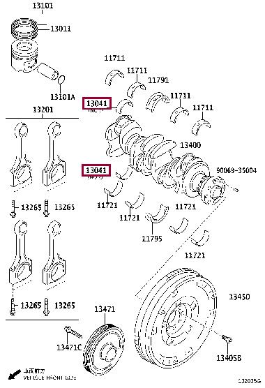 13281WA010 Toyota Connecting rod bearing