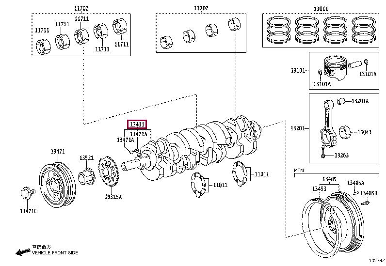 134010C010 Toyota Crankshaft