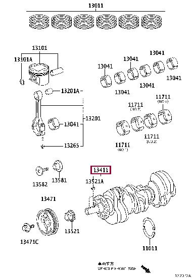 134010P030 Toyota Crankshaft