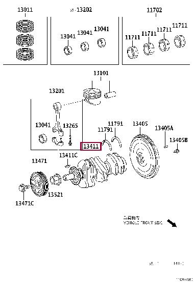 134010Q060 Toyota Crankshaft