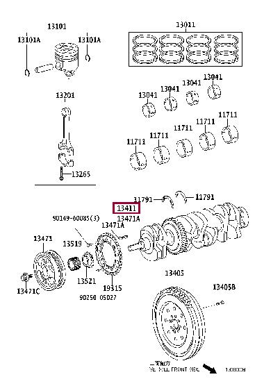 134010R021 Toyota Crankshaft