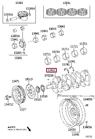 134010T030 Toyota Crankshaft