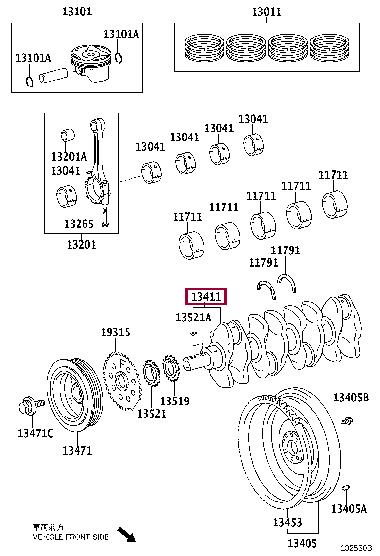 134010T061 Toyota Crankshaft