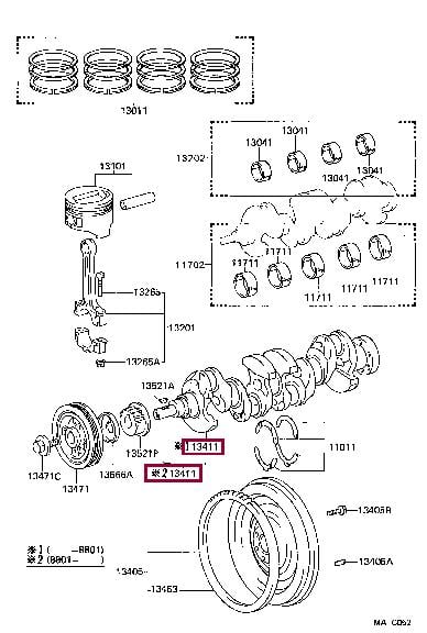 1340110020 Toyota Crankshaft