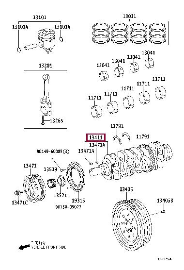 1340126031 Toyota Crankshaft