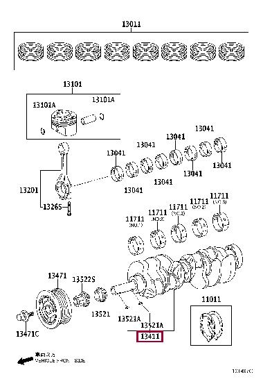 1340138010 Toyota Crankshaft