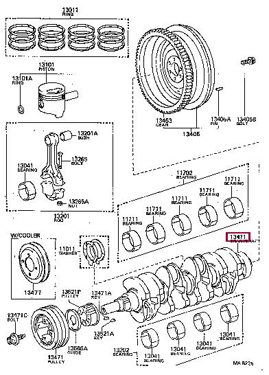 1340154040 Toyota Crankshaft