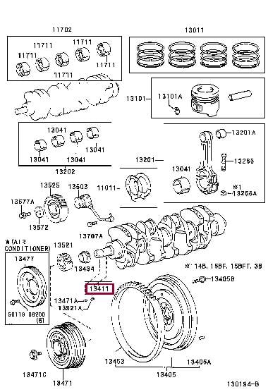 1340158051 Toyota Crankshaft